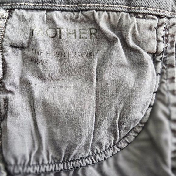 MOTHER The Hustler Ankle Fray High Rise Cropped Flare Jeans Womens 28 Charcoal - Picture 9 of 11